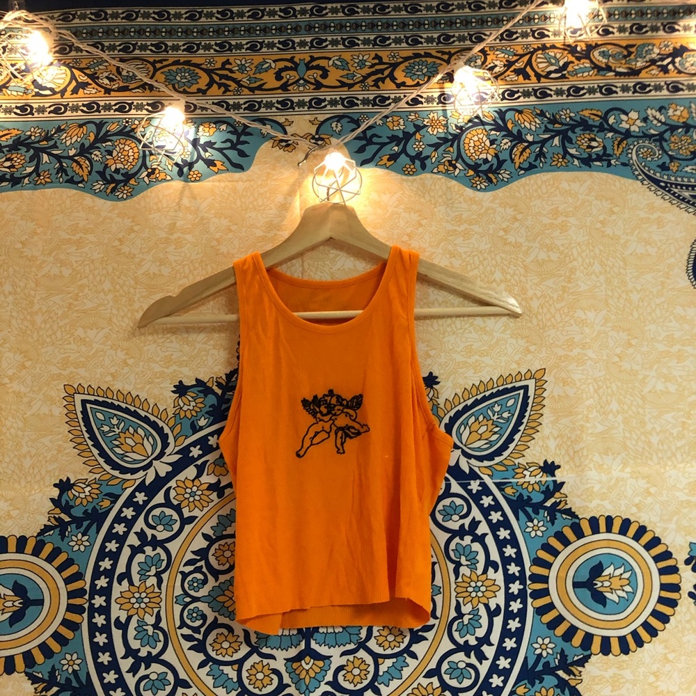 Orange Racerback Tank Top with Angels! 👼🏼
